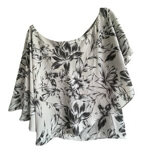 Banana Republic One Shoulder Floral Print Blouse Top Size Large